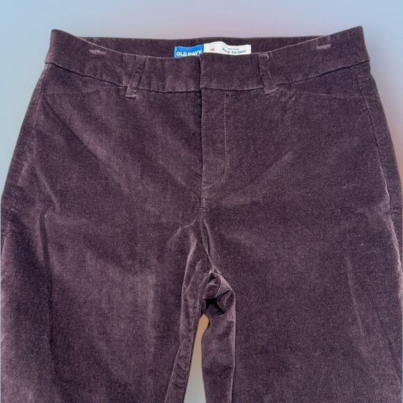 Old Navy Women’s 10 Velour PIXIE SKINNY Pants in Dark Purple - Picture 1 of 4